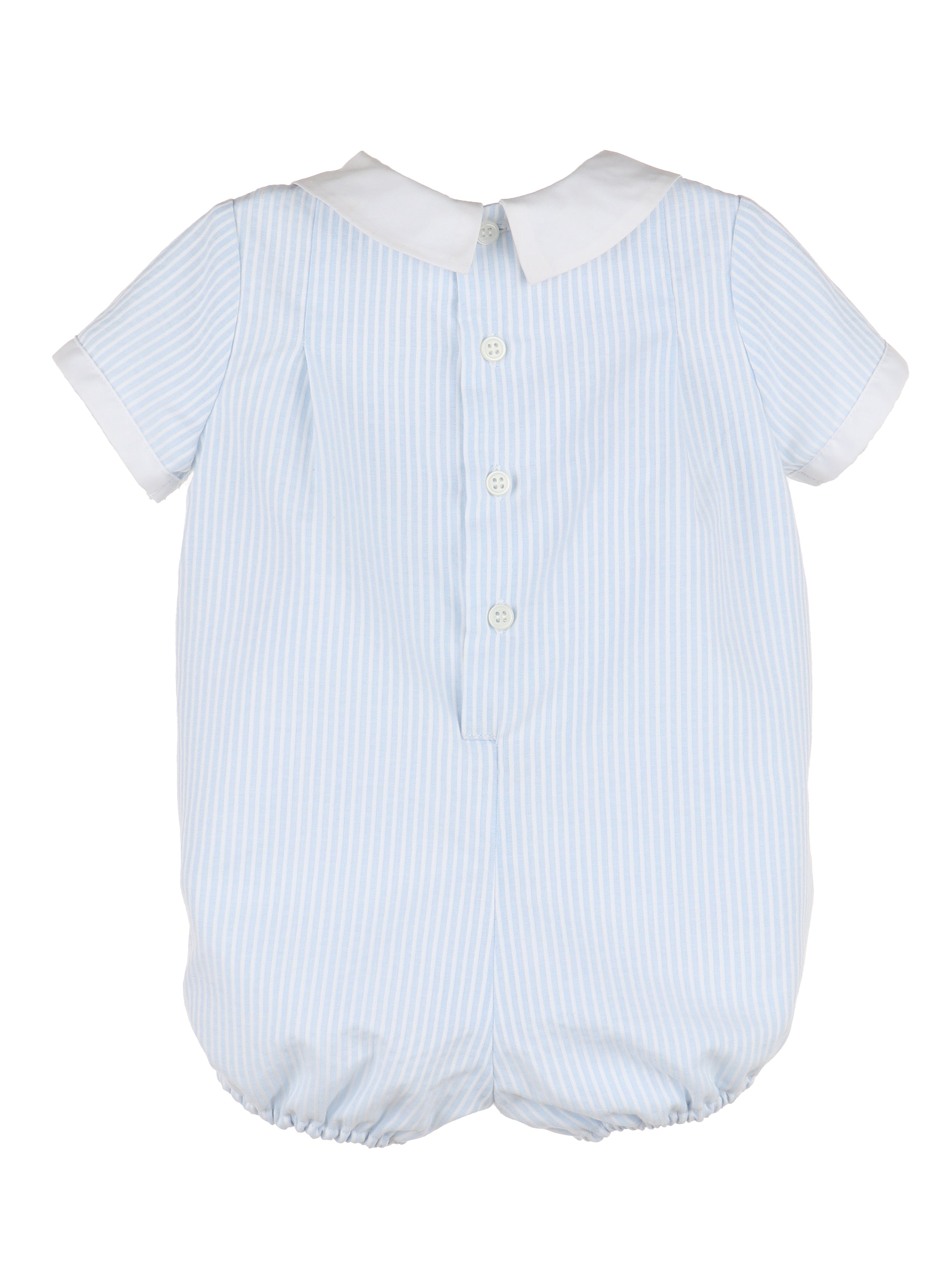 Boys Striped Smocked Bubble
